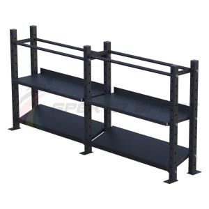 Купить Модульный стеллаж для гантелей, гирь и медболов 2580х430х1200 (2 секции) в Дмитрове 
