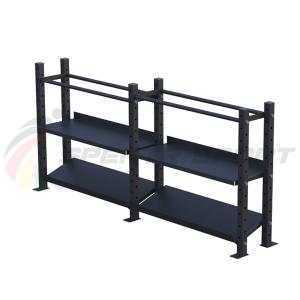 Купить Модульный стеллаж для гантелей, гирь и медболов 3780х430х1200 (2 секции) в Дмитрове 
